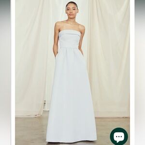 AMSALE RENE ice blue bridesmaid dress